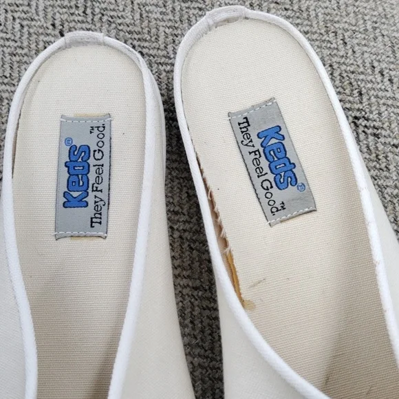 Vintage Canvas Keds 80s 90s Slides Flats Mules - Picture 5 of 7